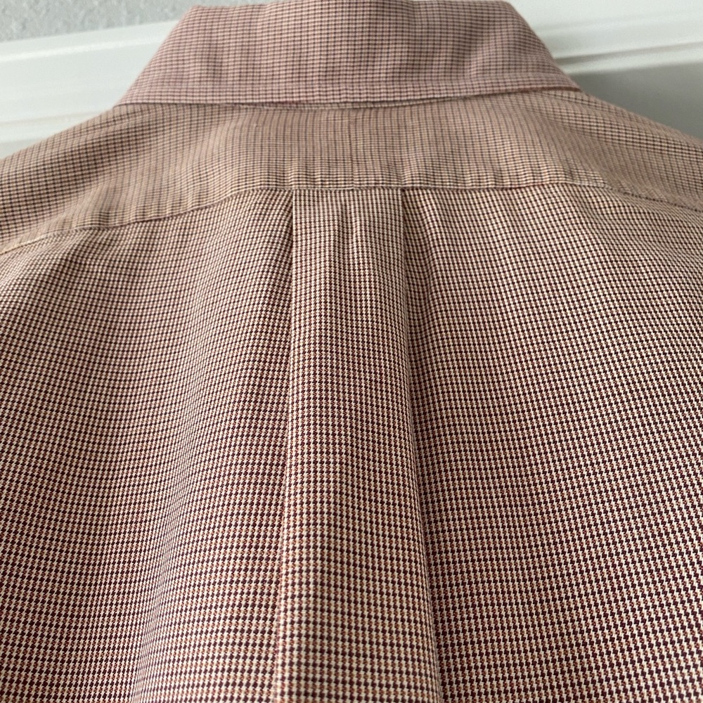 Ralph Lauren Men’s Dress Shirt| Size 16 32/33| Brown Micro-Check Plaid - Picture 6 of 9